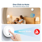 Ecoey Smoke Detector, 10 Year Fire Alarms Smoke Detectors，Smoke Detector Battery Operated with Photoelectric Sensor, Fire Alarm with Low Battery Indicator, Smoke Detectors Used in Home, FJ138, 6 Packs