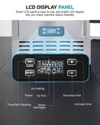 EUHOMY Under Counter Nugget Ice Maker Machine, 70Lbs/Day, Bulit-in Freestanding Ice Maker with Double Ice Baskets, Self-Cleaning & 24H Timer Ice Machine, for Home Use(Silver)