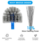 TidyMister Pool Brush Set - 20’’ 2-in-1 Detachable Round Brush with Extra Side Brush for Cleaning Hard-to-Reach Corners, 9 FT Aluminum Extended Pool Pole with Hidden Hook Retriever