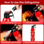 WPW Upgraded 8-in-1 Fire Extinguisher for Home with Wall Mount, 620ml Portable Fire Extinguisher For Vehicle Car Boat House Kitchen Emergency Supplies, Water-Based Solution For A, B, C, K Fire