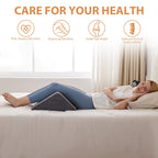 BIEEZZK Knee Wedge Pillow for Pain Relief - Memory Foam Leg Elevation Pillow for Post-Surgery Recovery, Sciatica, Hip & Back Support - Knee Wedge for Sleeping, Ankle & Joint Care, Velvet Grey