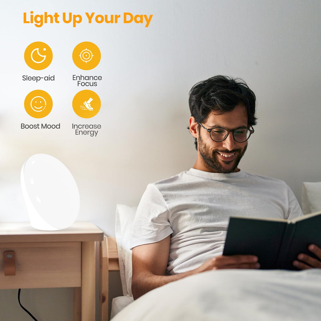 LASTAR Sun Lamp, 10,000 Lux Sunlight Lamp with 4 Color Temperatures & 5 Brightness Level & 60Min Timer, Touch Control Happy Lamp with Memory Function for Home/Office/Sleep