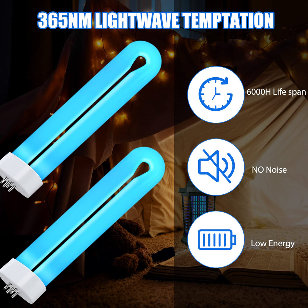 Zapper Light Bug Zapper Replacement Bulbs Insect Attracting Lamp FUL15W BL U Shaped Twin Tube Fluorescent UV Lamp 7.56 x 1.80 x 0.93 inch (White, 2)