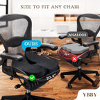 YBBY Seat Cushion for Sciatica - Pressure Seat Cushion for Tailbone Pain Relief – X-Large 20.4 in Memory Foam Coccyx Pillow, Desk Chair & Wheelchair & Truck & Car Seat Cushion