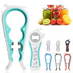MEYUEWAL Latest Jar Opener for Weak Hands, 6 in 1 Multi Function Can Bottle Kit with Silicone Handle Easy to Use Children, Elderly and Arthritis Sufferers, Latest Jar Opener-White Green