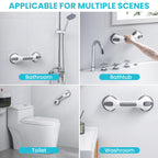 TAILI Shower Grab Bar, 12 Inch Shower Handle for Bathtubs and Showers for Elderly, Suction Grab Bars for Seniors Bathroom Safety Handle for Elderly, No Drilling Removable,Grey