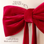 Christmas Decorations - Christmas Decor - 6 Ft Giant Bows for Christmas Tree - Big Red Velvet Bow for Tree Topper Window Wall Mantle - Indoor Home Room Party Valentines Xmas Decoration