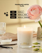 96NORTH | Pure Vanilla Candle | 100% Natural Soy Wax | Jar Candle | Natural Fragrance Technology | Non Toxic | Up to 35 Hours Burning Time | Aromatherapy Gift for Men and Women