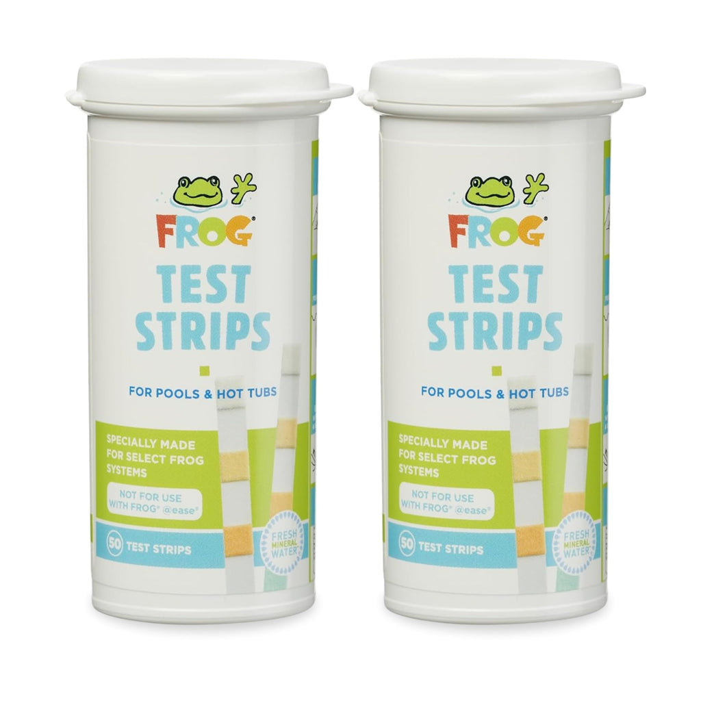 FROG Test Strips for Pools and Hot Tubs - Accurate Indicator for Free Chlorine or Bromine Levels, pH, Total Alkalinity and Total Hardness - Easy Water Testing - 50 Test Strips - 2 Pack