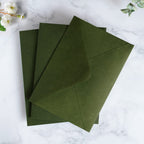 PONATIA 50 PCS/Pack A7 Envelopes, 5.25 x 7.5'' Olive Green Envelopes For 5x7'' Weddings Invitation Cards, Christmas Gift Cards Envelopes, Acrylic Invitations, Photos and Any 5x7" Inserts
