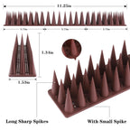 CIIC Bird Spikes, 20 Pack Pigeon Squirrel Raccoon Cat Deterrent Spike Outside Anti Robin Defender Outdoor to Keep Birds Away Roof Fence Window Nest 18.7 Feet(5.7m), Brown