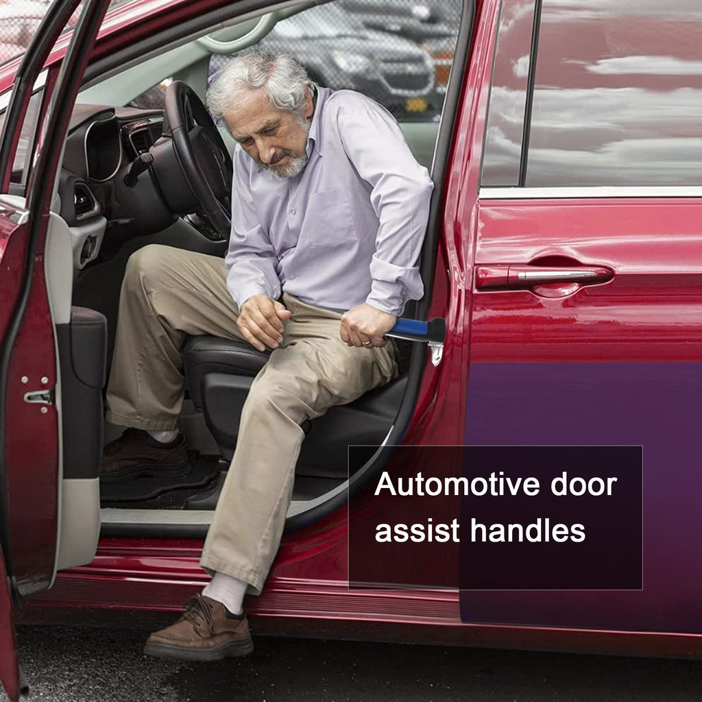 byojia 5 in 1 Vehicle Support Handles Elderly Portable Automotive Door Assist Handles Multifunction Car Handle for Elderly and Handicapped (Blue-with Nylon Handle)