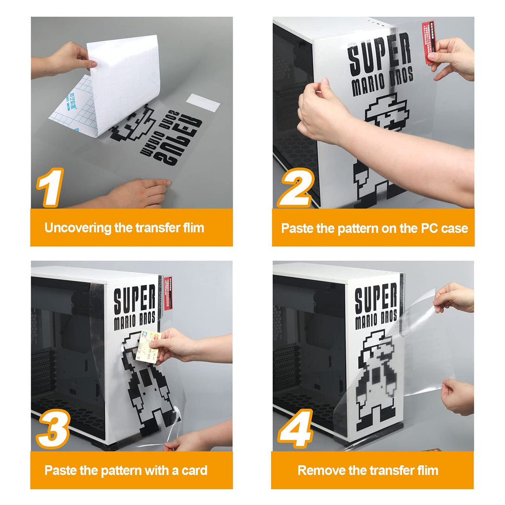 Demon Slayer Anime Stickers for PC Case,Cartoon Decor Decal for ATX Computer Skin,Waterproof Vinyl Graffiti Decal,Easy Removable (B Style.White and White)