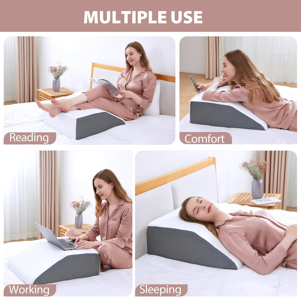 Touchutopia Leg Elevated Pillow, High-Density Leg Pillow Rest Elevating Foam Wedge, Supportive Foam Leg Wedge Pillow - Relieves and Recovers Foot and Ankle Injury, Leg Pain, Improves Blood Circulation