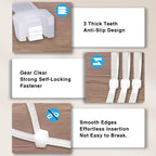 White Zip Ties Assorted Sizes 4+6+8+12 Inch, 400 Pack, Clear Zip Ties, White Cable Ties, Zipties Clear, UV Resistant Wire Ties, Plastic Ties, Tie Wraps Assorted Sizes