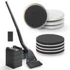 Furniture Lifter Tool + 8-Pack of 3.5" Sliders, Save 80% Effort, Safely and Easily, The Lift and Glide Tool Set for Heavy Furniture and Appliances, Reusable Moving Pads, Floor Protectors for Carpet