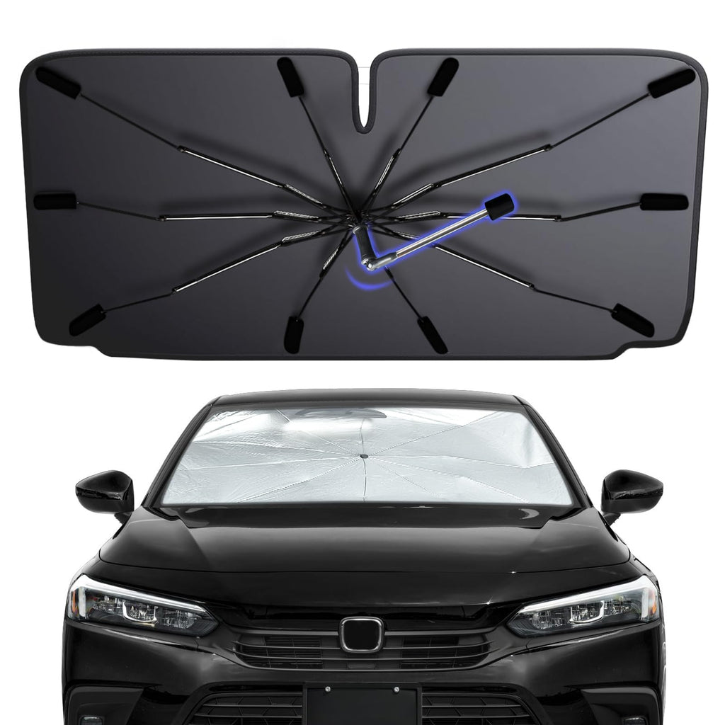 2026 Windshield Sun Shade Umbrella, Foldable Car Sunshade for Mid-Size Sedan, 360 Rotating Automotive Interior Sun Protection for 99% Heat UV Blocking, Auto Heat Shield Accessories(Medium)