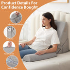 BIEEZZK 3PCS Wedge Pillow Set, Adjustable Wedge Pillow Headboard, Bed Wedge Pillows for Back Pain Relief, Sleeping, Post Surgery, Back Support Pillow for Bed Sitting Up, Snoring, GERD,Grey