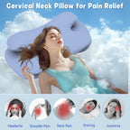 Cervical Pillow for Neck Pain Relief - Ergonomic Memory Foam Pillow with Adjustable Cooling Contour Design, Orthopedic Support for Side/Back/Stomach Sleepers, Machine-Washable Cover (Blue)
