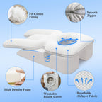 Novelledo Face Down Pillow,Face Down Pillow After Eye Surgery,BBL Pillow After Surgery Stomach Sleeping Pillow,Home Massage Pillows Faces Down with Shredded Memory Foam and Removable Cover