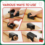 THCOSN 2PC Wrapping Paper Cutter Christmas Paper Roll Cutters Paper Cutter Slider Tool Set Christmas Gift Packing Wrapping Cutting Supplies for Crafting Birthday Gifts Wrap Rolls (2PC Black)