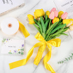 Yellow Satin Ribbon 120 Yards 1 1/2 Inch Yellow Ribbon Stocking Stuffers for Gift Wrapping Flower Bouquet Crafts Fall Decor Party Halloween Christmas Decorations