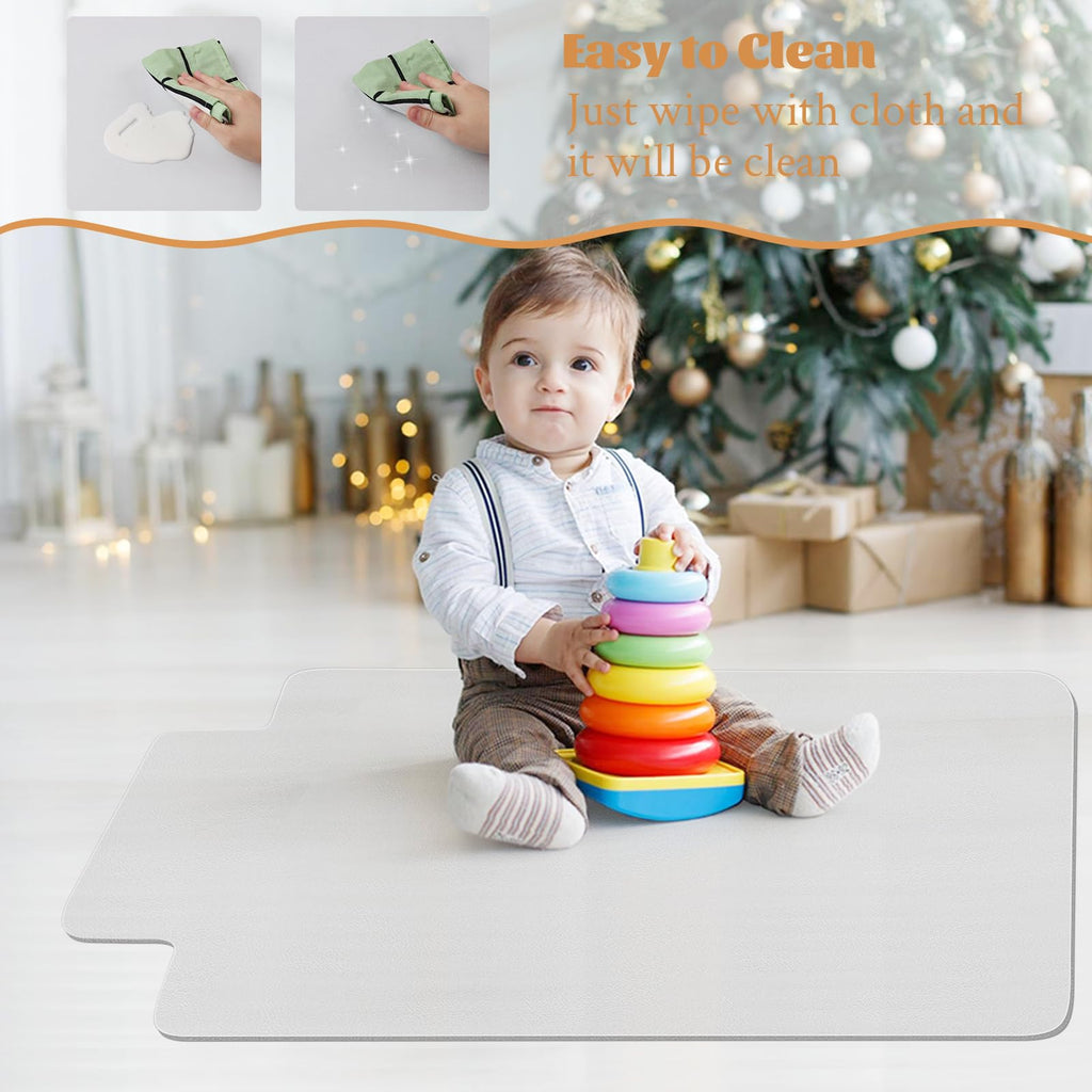 KMAT Office Chair Mat,Easy Glide Hard Wood Tile Floor Mats,Chair Mat for Home Office Rolling Chair,Heavy Duty Floor Protector -Anti-Slip-45 x53 with Lip