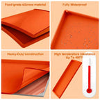 BANGIE 36" Silicone Griddle Mat for Blackstone Accessories - Anti-Warping & UV-Resistant Full-Wrap Cover for 4-Burner Flat Top Grill, Prevents Condensation Rust (Orange)