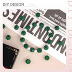 200pcs 10mm Emerald Rhinestone Beads for Jewelry Making, Shiny Round Shamballa Disco Ball Beads Bulk, Sparkle Crystal Clay Christmas for Bracelet Baseball Necklace Earring Crafting and DIY
