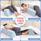 Side Sleeping Positioning Wedge Pillow Belt Connection, Adjustable Limit Width Bed Wedges Body Positioners for Sleep Apnea, Back Support Wedge for Back Pain Relief,Bed Sores,Anti Snoring, Post Surgery