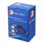 Tool Daily Short Pressure Washer Gun with Foam Cannon, 1/4 Inch Quick Connector, with 5 Pressure Washer Nozzle Tips, 1 Liter