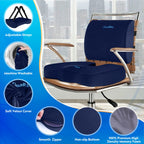 CloudBliss Seat Cushion,Office Chair Cushion,Car Seat Cushion,Lumbar Support Pillow for Office Chair,Back Support Memory Foam Pillow Coccyx Cushion for Tailbone Pain,Sciatica & Back Pain Relief -Blue