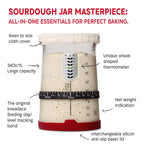 KneadAce Sourdough Starter Kit – 34oz Starter Jar, 2 Cotton Rope Banneton Proofing Baskets, Magnetic Bread Lame for Scoring – Gift for Bakers & Complete Sourdough Bread Baking Set