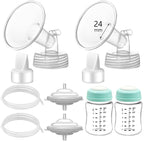 Momstouch Pump Parts Compatible with Spectra S1/S2/9 Plus, Not Original Accessories, Full Set Replacements Include 24mm Flange, Duckbill Valve, Backflow Protector, Tubing and Bottle