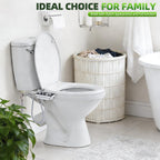 SAMODRA Bidet Attachment, Non-Electric Cold Water Bidet Toilet Seat Attachment with Pressure Controls, Retractable Self-Cleaning Dual Nozzles for Frontal & Rear Wash - Brushed Nickel