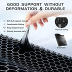 Extra Large Gel Seat Cushion, 17x17inch Double Thick Egg Gel Cushion for Pressure Pain Relief, Breathable Wheelchair Cushion Chair Pads for Car Seat Office Chair (Black)