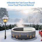 Inflatable Hot Tub Cover Round, Fits Saluspa Coleman Intex Cover, Thermal Insulated & Energy-Saving Weatherproof Protector, Unique Design Flexible Adjust Pool Cover Size Replacement-Life Time Support