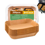 Rectangle Air Fryer Liners for Chefman double air fryer, Chefman Dual Liners Disposable, 200Pcs Heavy-duty Rectangular Parchment Paper Liner for COSORI 9Qt Double Air Fryer with 2 Baskets