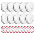 Ecoey Smoke Detector, Smoke Alarm with Advanced Photoelectric Technology, Fire Alarm Smoke Detector with Test Button and Low Battery Reminder, Fire Alarm Used in Bedroom, Home, FJ136, 10 Packs