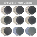 6 Inch 50 Pcs Wet Dry Sanding Discs Hook and Loop, 320 400 600 800 1000 Assorted Grit Waterproof Sandpaper Silicon Carbide for Random Orbital Sander, Automotive Wood Metal Polishing & Sanding