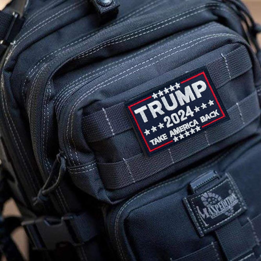 Harsgs 2PCS Trump Patch, Take American Back Hook & Loop Patch for Caps Bags Vests Military Uniforms