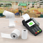 TK Thermal King, (50 Rolls) 2 1/4" x 50' feet Thermal Paper, POS Cash Register Receipt Rolls, Fits All Credit Card Terminal, Premium Quality, White