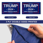 Trump 2024 Flag 3x5 Outdoor Made in USA Double Sided 3 Ply Take America Back Heavy Duty President Trump Flags 2024 for Outside with 2 Brass Grommets UV protection Fade Resistant for Indoor Outdoor Decorations