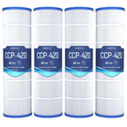 Grefilt CCP420 Pool Filter Cartridges, Compatible with Pentair Clean & Clear Plus 420, Replaces Pentair R173576, Pleatco PCC105-PAK4, 4-Pack, 420 sq.ft