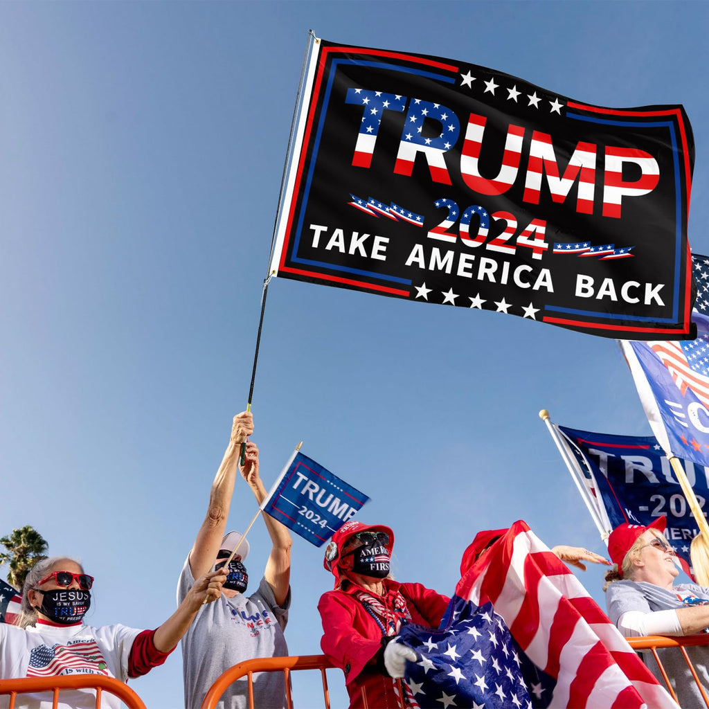 Probsin Trump 2024 Flag 3x5 Ft Decorations Outdoor Double Sided 3 Ply Heavy Duty Black Flag Take America Back Banner Party Supplies Yard Signs Home Decor Hanging Poster with 2 Brass Grommets