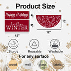 Christmas Stencils 12” Large Christmas Stencils for Crafts Reusable Christmas Stencil Holiday Drawing Templates for Door Hanger Porch Wreath Doormat Window Glass Decor(XMS Half R Stencil 03-14p)