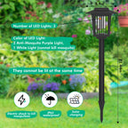 Hywean 2 Pcs Solar Bug Zapper Outdoor Waterproof LED Solar Mosquito Zapper Outdoor Solar Powered Mosquito Killer Light Lamp for Indoor and Outdoor Use