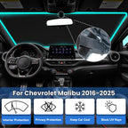 PAIMOHO Windshield Sun Shade for Chevrolet Chevy Malibu 2016-2025, Car Front Window Sunshade with 240T Sun Visor Protector Blocks UV Rays Heat Sun Shield Accessories