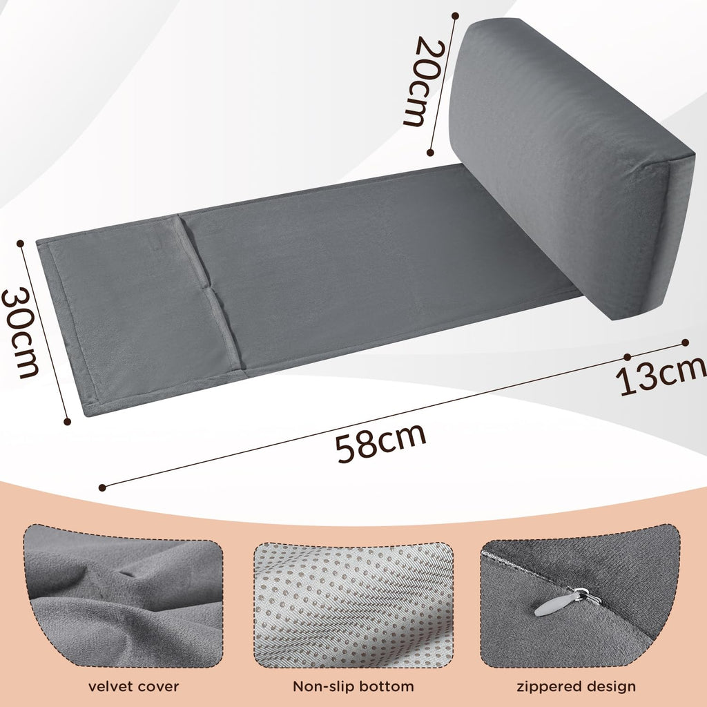 Head Recliner Pillow Adjustable Shredded Memory Foam Headrest Pillow for Recliners,Non-Slip Velvet Cushion for Pain Relief Neck Support Pillow for Travel Home Recliner Sofa Armchair with Zipper Cover