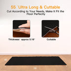 Office Chair Mat for Hardwood & Tile Floor, 55"x35" Computer Gaming Rolling Chair Mat, Under Desk Low-Pile Rug, Large Anti-Slip Floor Protector for Home Ofiice (Black)